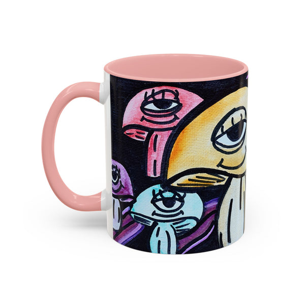 Whimsical Art Accent Coffee Mug - Colorful Character Design for Creative Souls