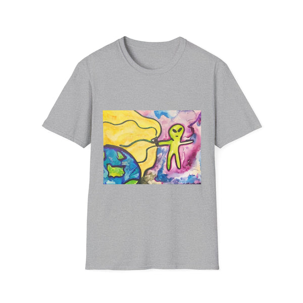 Saging the World Unisex Softstyle T-Shirt - Fun Outer Space Design