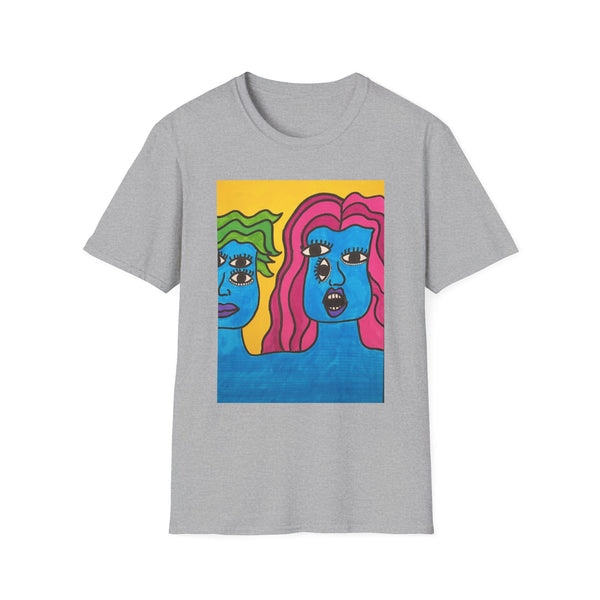 Colorful Abstract Art Unisex Softstyle T-Shirt - Bold Graphic Design for Creative Souls