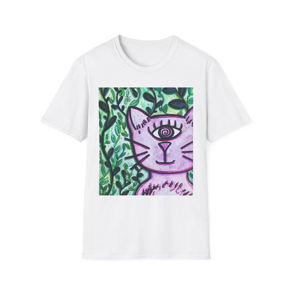 Whimsical Cat Graphic Unisex Softstyle T-Shirt