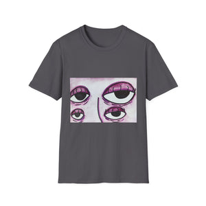 Eerie Eyes Unisex Softstyle T-Shirt - Artistic Graphic Tee for Creative Souls