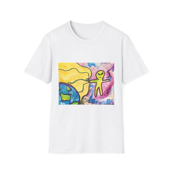 Saging the World Unisex Softstyle T-Shirt - Fun Outer Space Design