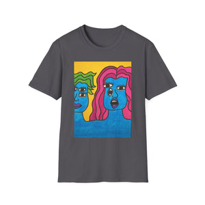 Colorful Abstract Art Unisex Softstyle T-Shirt - Bold Graphic Design for Creative Souls