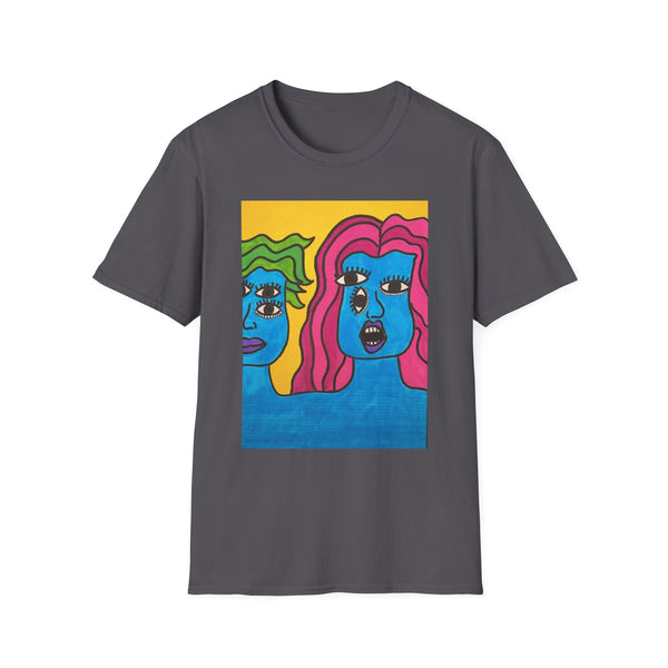 Colorful Abstract Art Unisex Softstyle T-Shirt - Bold Graphic Design for Creative Souls