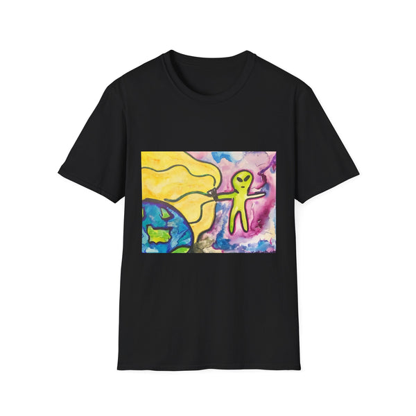 Saging the World Unisex Softstyle T-Shirt - Fun Outer Space Design