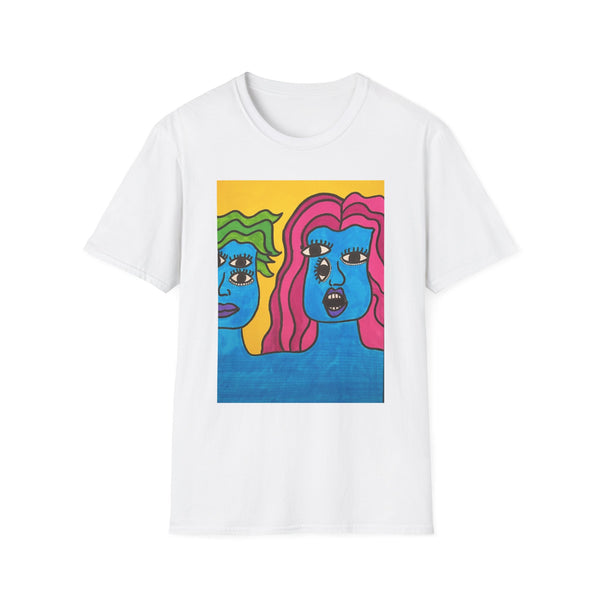 Colorful Abstract Art Unisex Softstyle T-Shirt - Bold Graphic Design for Creative Souls