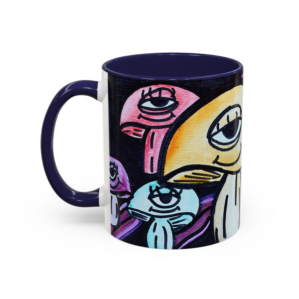 Whimsical Art Accent Coffee Mug - Colorful Character Design for Creative Souls