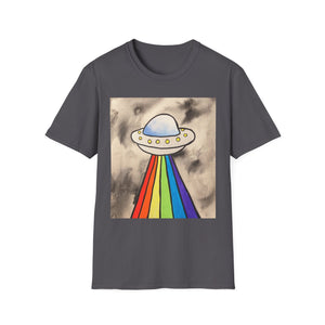 Retro UFO Rainbow-Unisex Softstyle T-Shirt