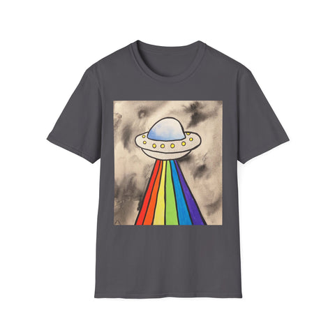 Retro UFO Rainbow-Unisex Softstyle T-Shirt