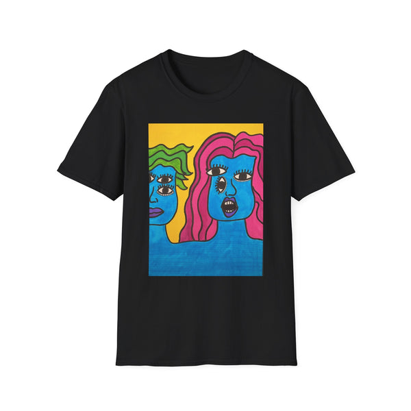 Colorful Abstract Art Unisex Softstyle T-Shirt - Bold Graphic Design for Creative Souls