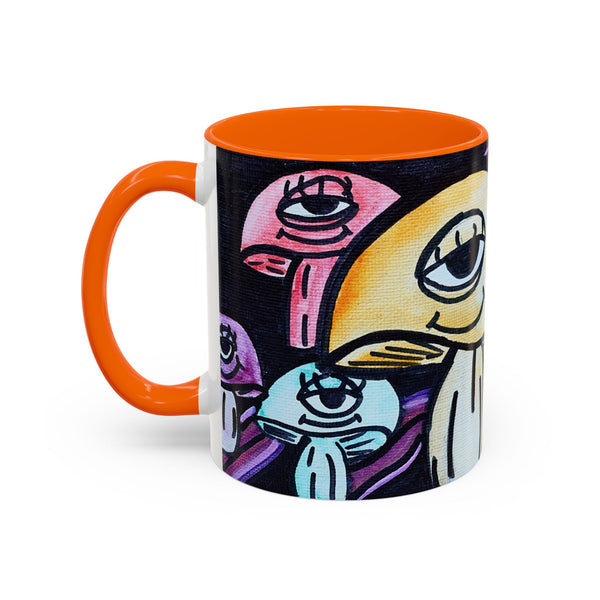 Whimsical Art Accent Coffee Mug - Colorful Character Design for Creative Souls