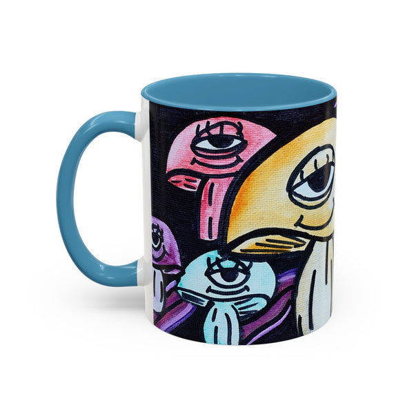 Whimsical Art Accent Coffee Mug - Colorful Character Design for Creative Souls