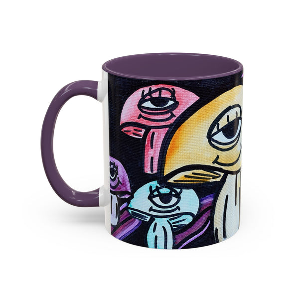 Whimsical Art Accent Coffee Mug - Colorful Character Design for Creative Souls