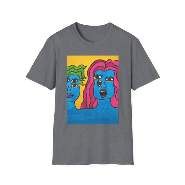 Colorful Abstract Art Unisex Softstyle T-Shirt - Bold Graphic Design for Creative Souls