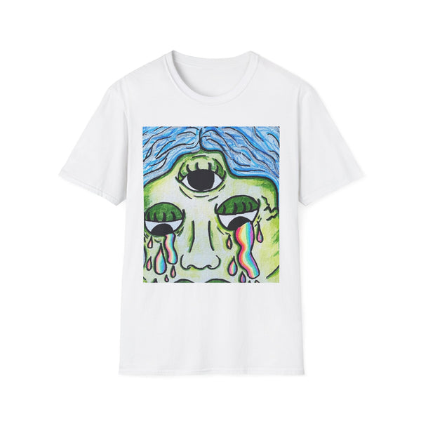 Unique Unisex Softstyle T-Shirt with Psychedelic Eye Art