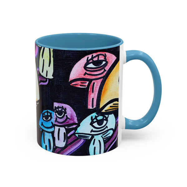 Whimsical Art Accent Coffee Mug - Colorful Character Design for Creative Souls