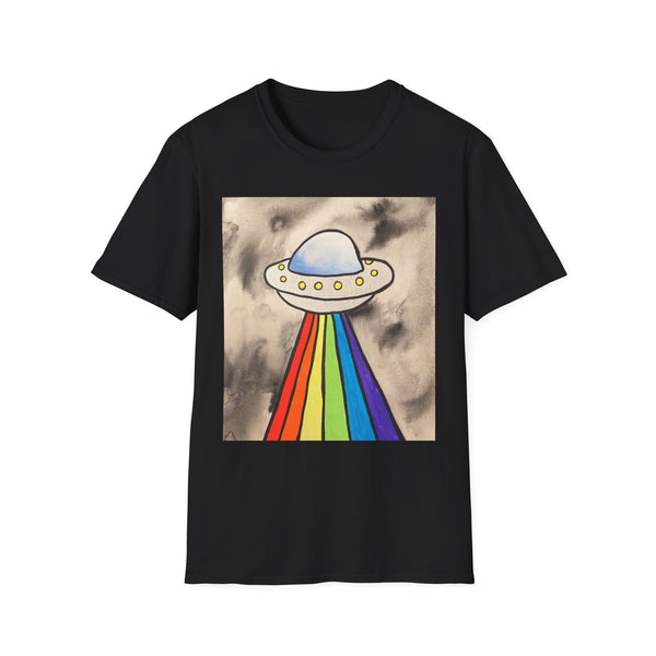 Retro UFO Rainbow-Unisex Softstyle T-Shirt