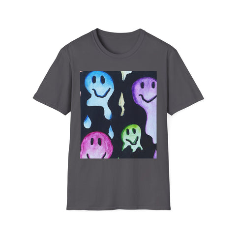 Colorful Smiles Melting Graphic Unisex Softstyle T-Shirt