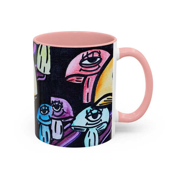 Whimsical Art Accent Coffee Mug - Colorful Character Design for Creative Souls