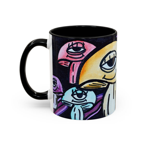 Whimsical Art Accent Coffee Mug - Colorful Character Design for Creative Souls