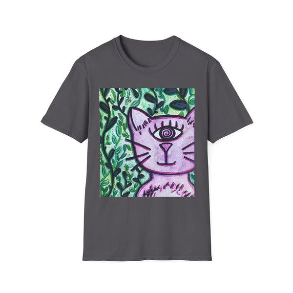 Whimsical Cat Graphic Unisex Softstyle T-Shirt