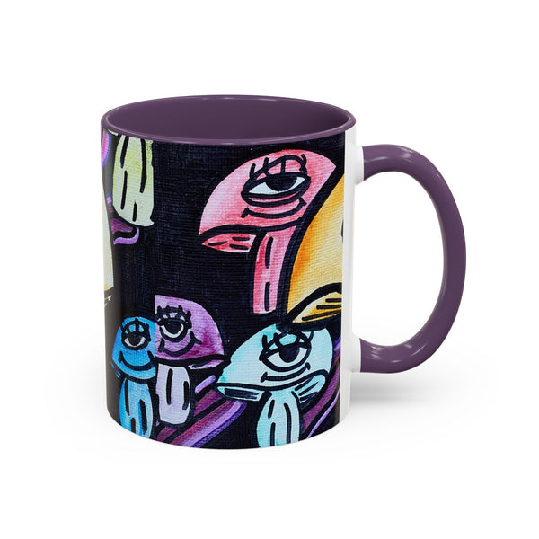 Whimsical Art Accent Coffee Mug - Colorful Character Design for Creative Souls