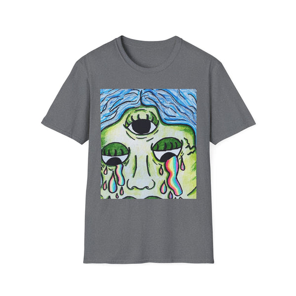 Unique Unisex Softstyle T-Shirt with Psychedelic Eye Art