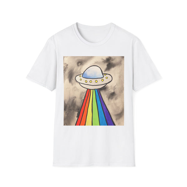 Retro UFO Rainbow-Unisex Softstyle T-Shirt